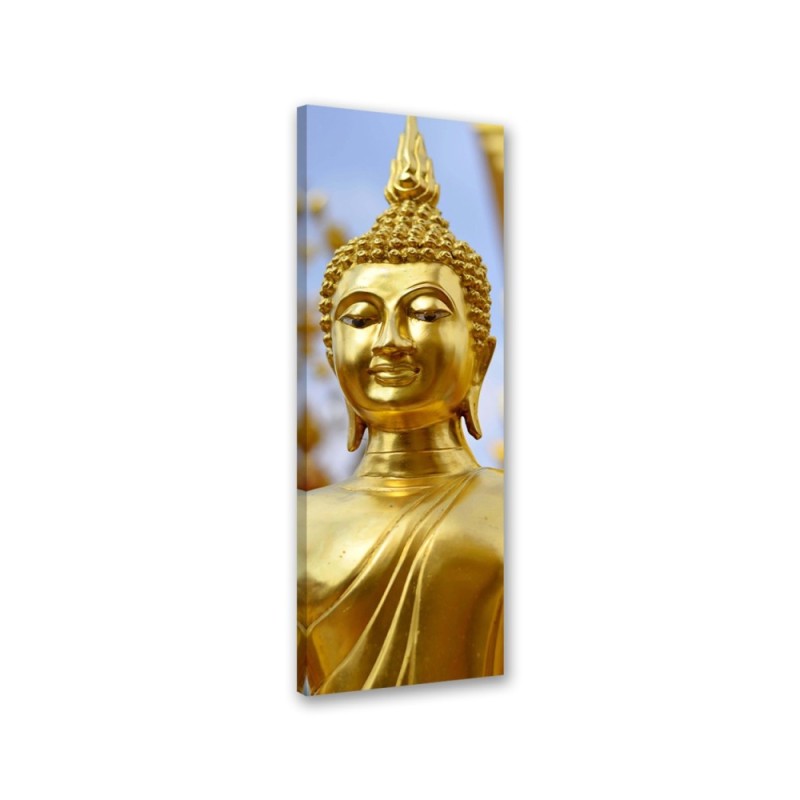 Wandbild für Wohnzimmer - Goldener Buddha | Feeby