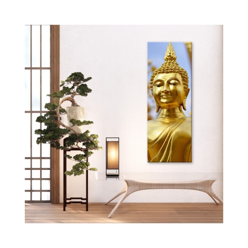 Wandbild für Wohnzimmer - Goldener Buddha | Feeby