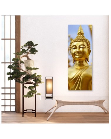 Wandbild für Wohnzimmer - Goldener Buddha | Feeby