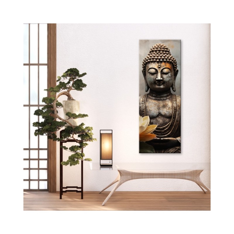 Dekoratives Leinwandbild - Meditierender Buddha abstrakt | Feeby