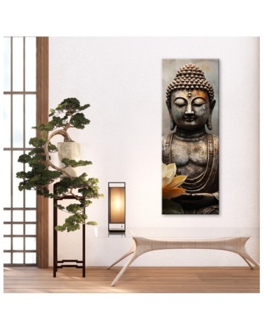 Dekoratives Leinwandbild - Meditierender Buddha abstrakt | Feeby