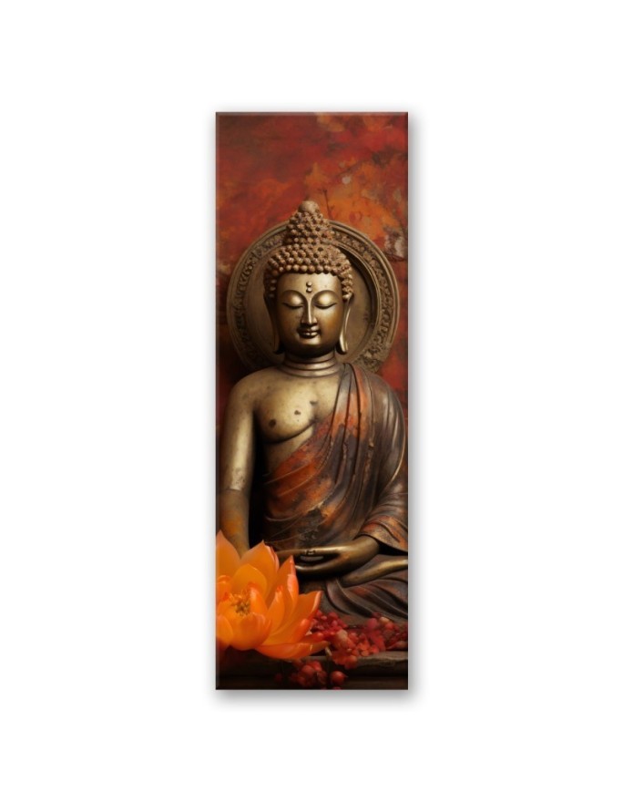 Obraz na ścianę - Medytuący Budda i kwiaty | Feeby.pl