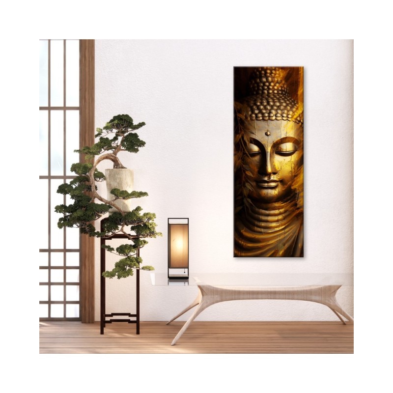 Modernes Wandbild - Goldener Buddha | Feeby