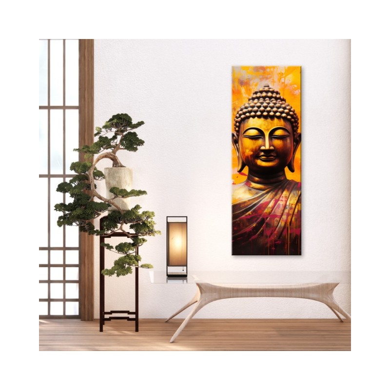Leinwandbild - Buddha auf abstraktem Hintergrund | Feeby