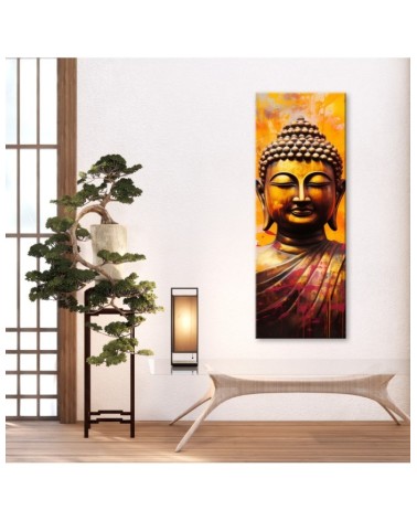 Leinwandbild - Buddha auf abstraktem Hintergrund | Feeby