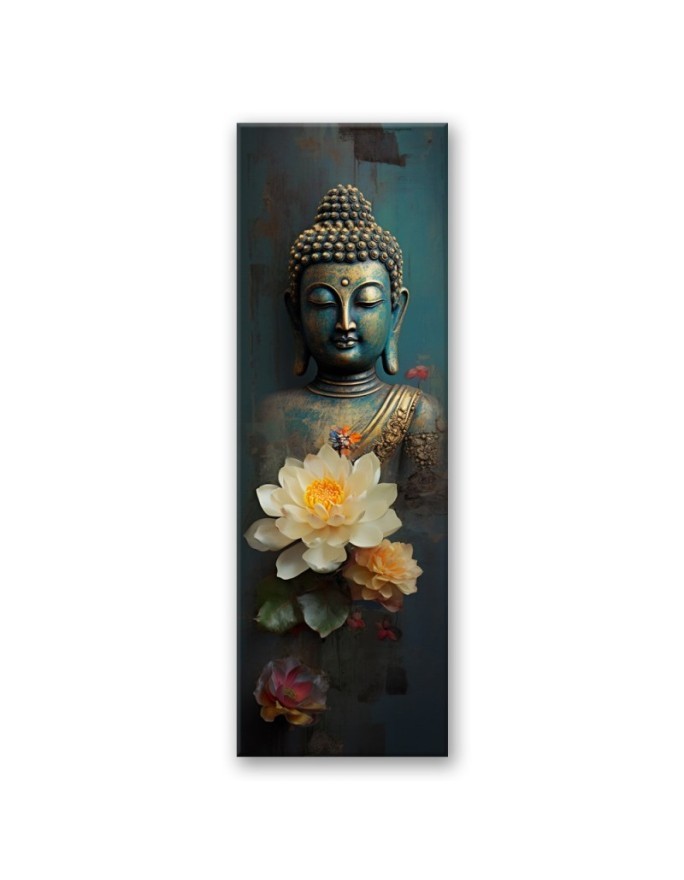 Obraz na ścianę do sypialni - Budda i kwiaty zen | Feeby.pl