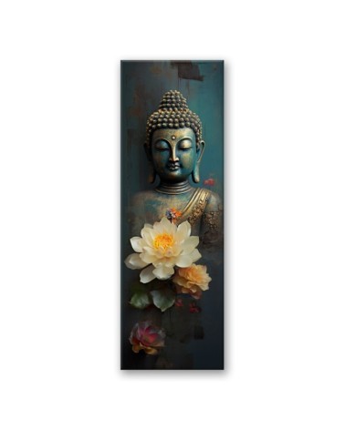 Bild auf Leinwand - Buddha und Zen-Blumen | Feeby