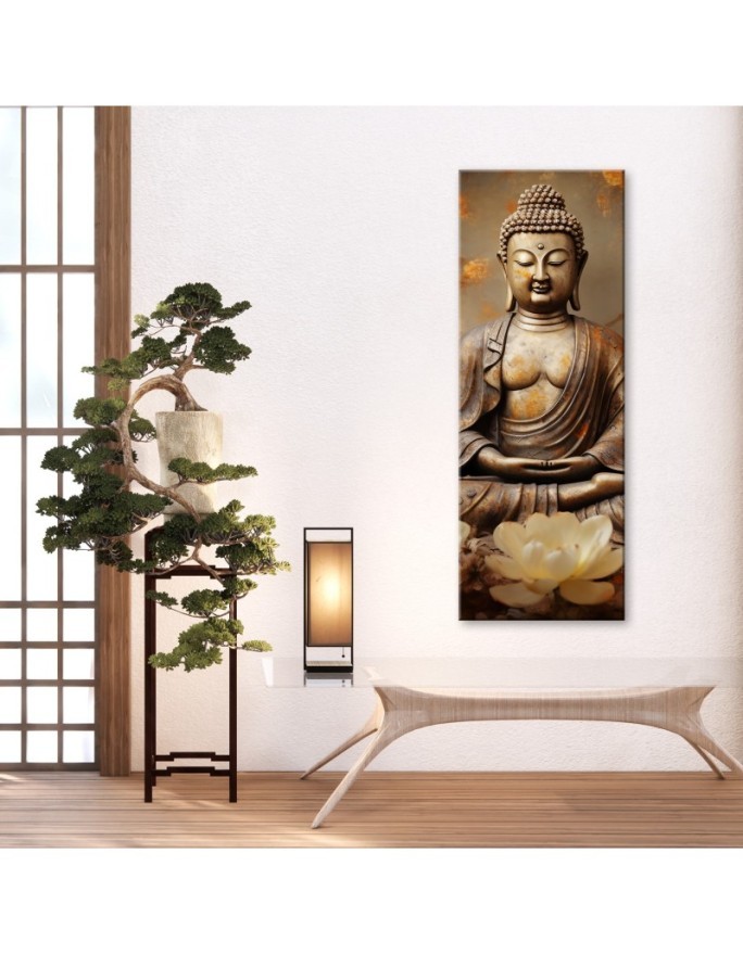 Wydruk na płótnie - Budda z kwiatami zen | Feeby.pl
