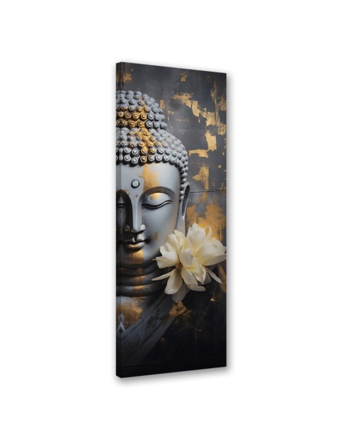 Wandbild für Wohnzimmer - Buddha-Gesicht abstrakt | Feeby