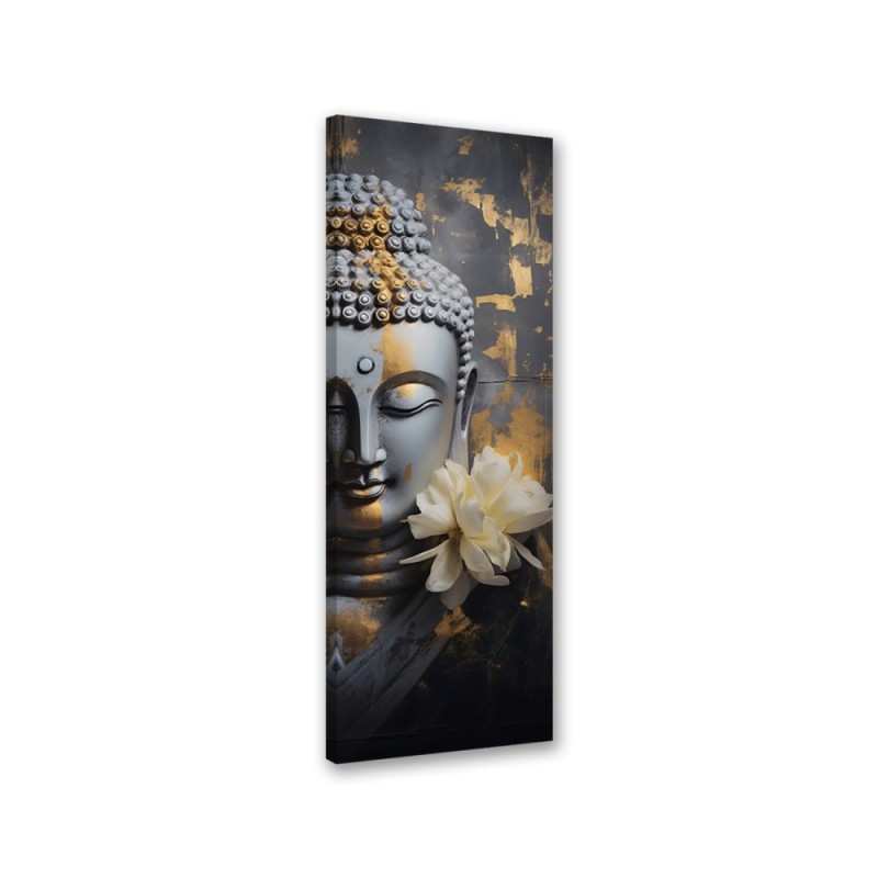 Wandbild für Wohnzimmer - Buddha-Gesicht abstrakt | Feeby