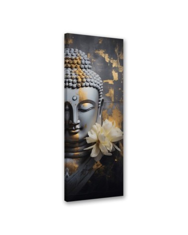 Wandbild für Wohnzimmer - Buddha-Gesicht abstrakt | Feeby