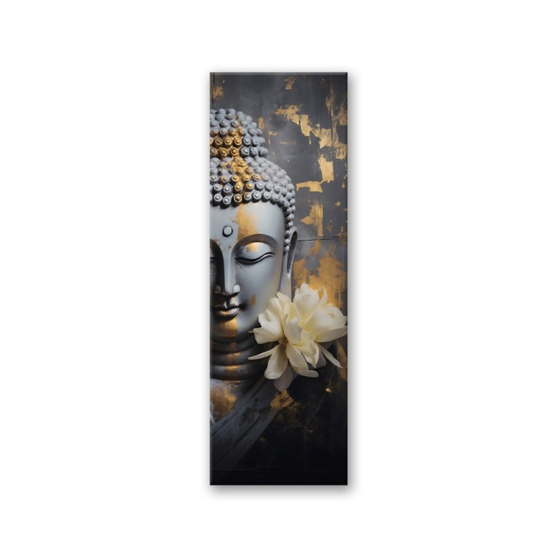 Wandbild für Wohnzimmer - Buddha-Gesicht abstrakt | Feeby