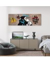 Nowoczesny obraz na ścianę - Banksy DJ Małpa | Feeby.pl