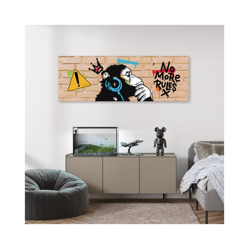 Wandbild für Wohnzimmer - Banksy DJ-Affe | Feeby