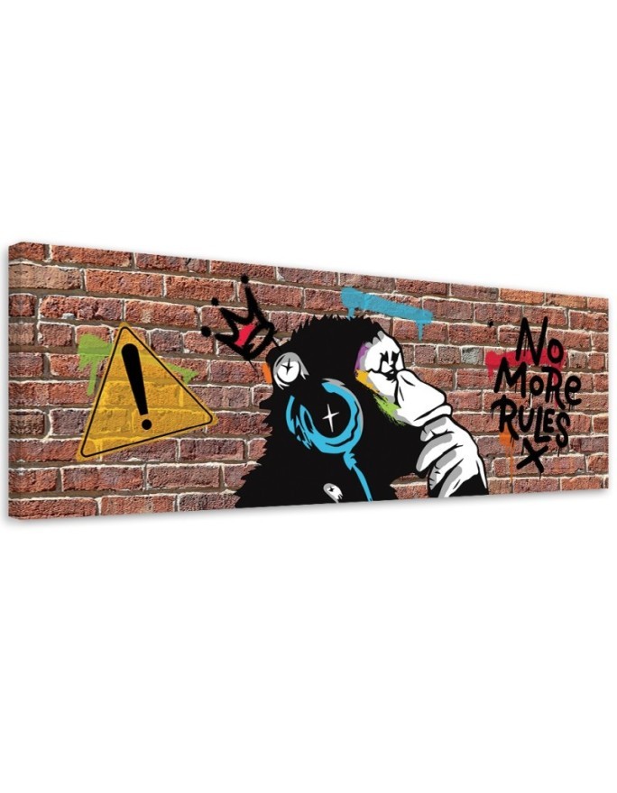 Dekoratives Leinwandbild - Banksy DJ-Affe | Feeby