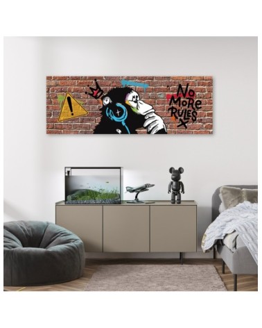 Dekoratives Leinwandbild - Banksy DJ-Affe | Feeby