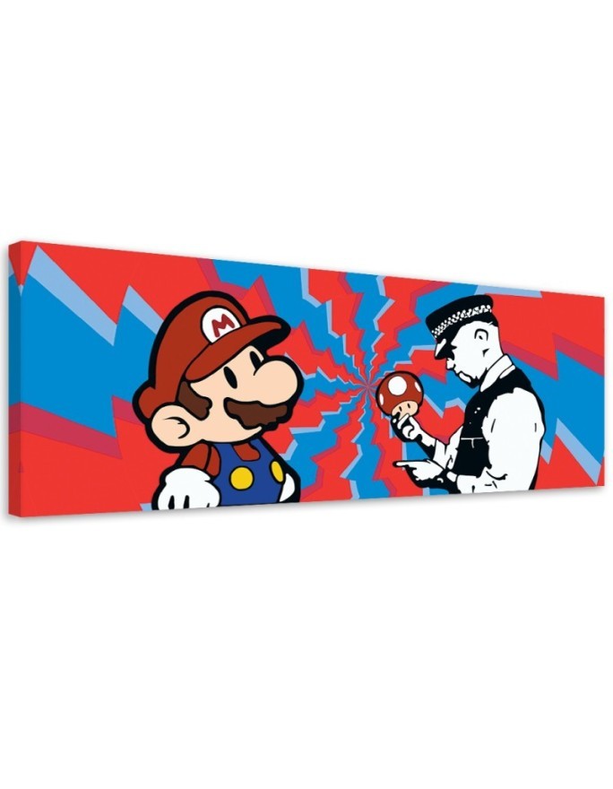 Bild auf Leinwand - Banksy Mario und der Polizist | Feeby