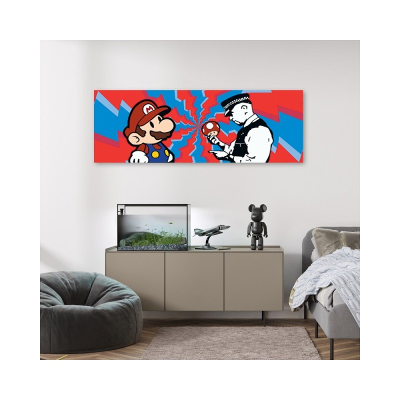 Bild auf Leinwand - Banksy Mario und der Polizist | Feeby