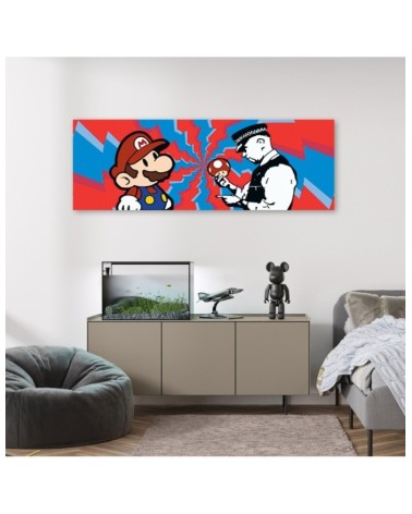 Bild auf Leinwand - Banksy Mario und der Polizist | Feeby