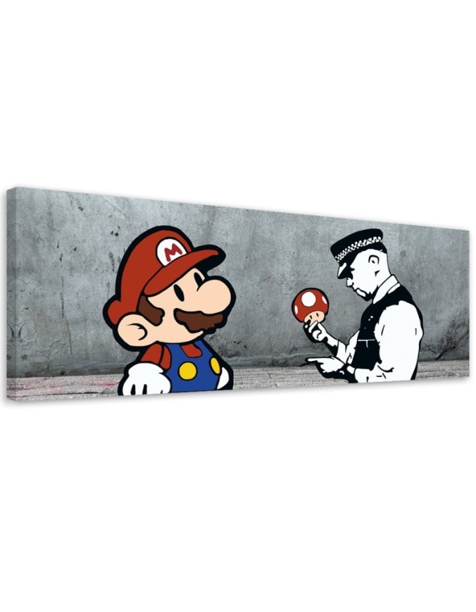 Leinwanddruck - Banksy Mario und der Polizist | Feeby