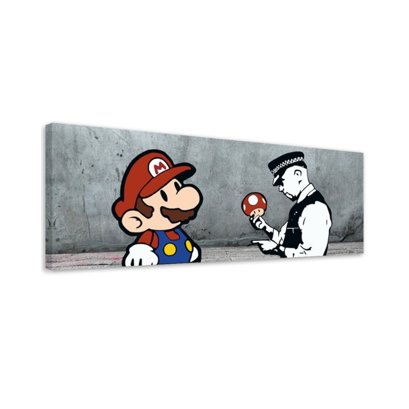 Canvas print - Banksy Mario and the Policeman | FEEBY