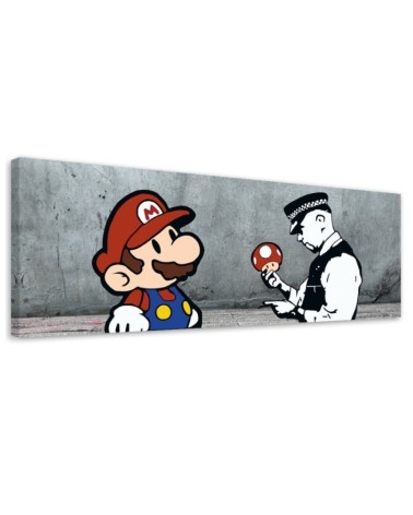 Canvas print - Banksy Mario and the Policeman | FEEBY