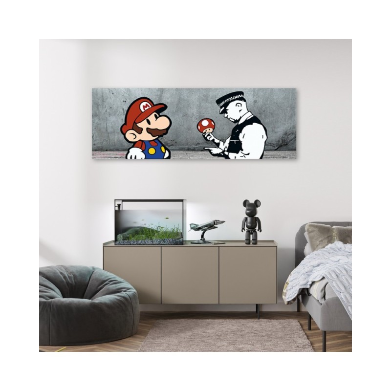 Leinwanddruck - Banksy Mario und der Polizist | Feeby