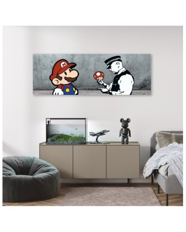 Leinwanddruck - Banksy Mario und der Polizist | Feeby