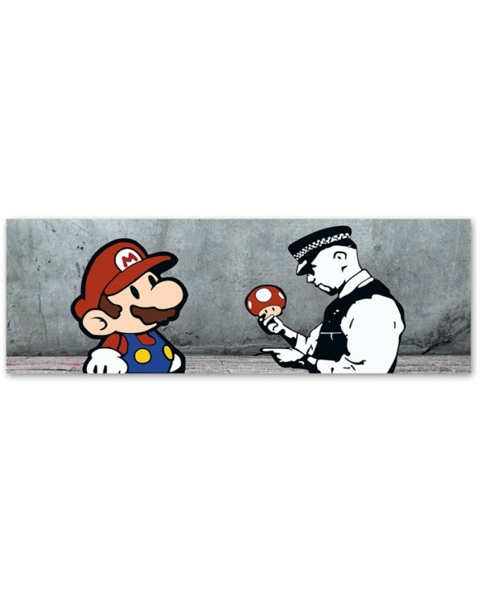 Canvas print - Banksy Mario and the Policeman | FEEBY