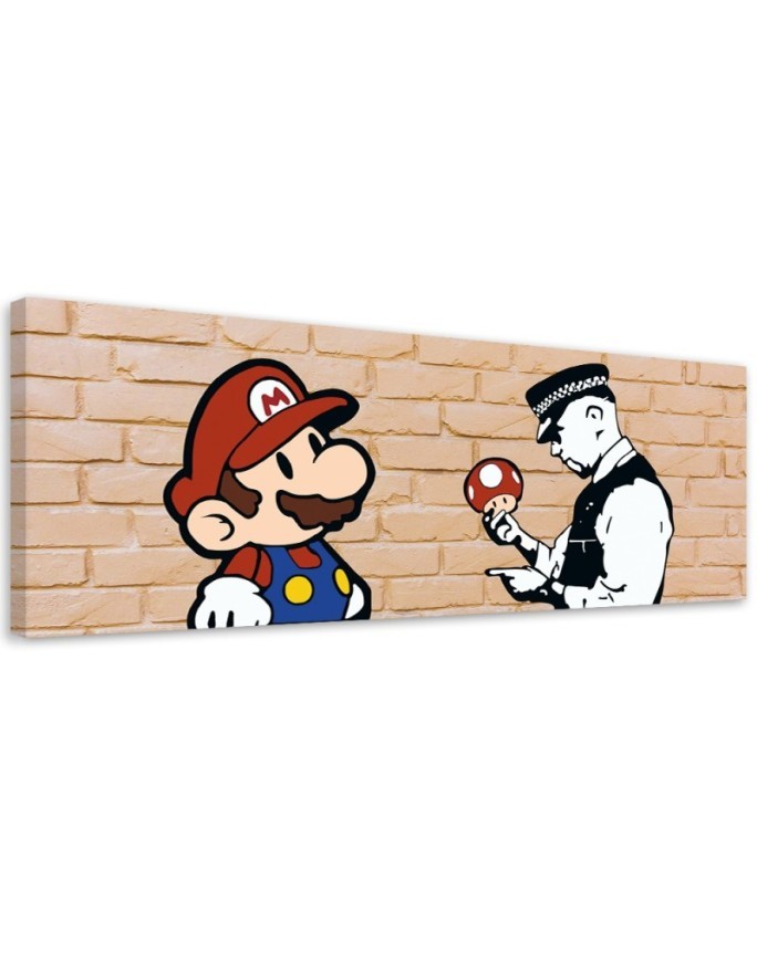 Leinwandbild - Banksy Mario und der Polizist | Feeby