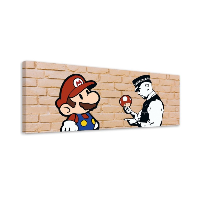 Leinwandbild - Banksy Mario und der Polizist | Feeby