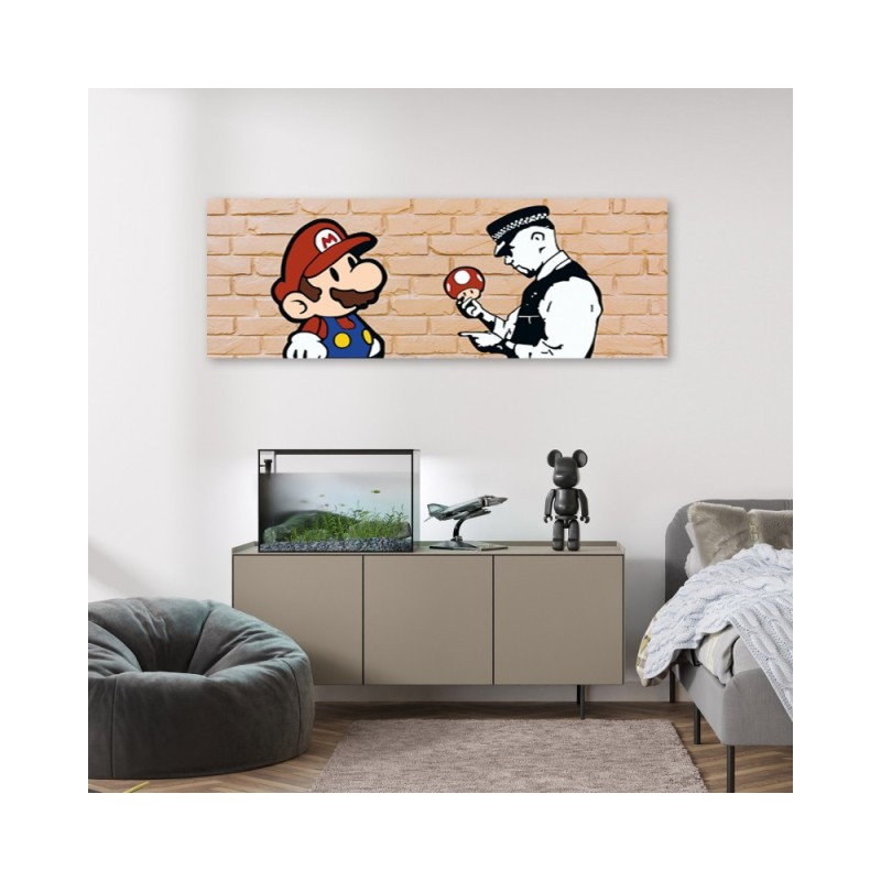 Leinwandbild - Banksy Mario und der Polizist | Feeby