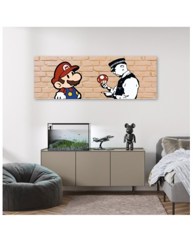 Leinwandbild - Banksy Mario und der Polizist | Feeby