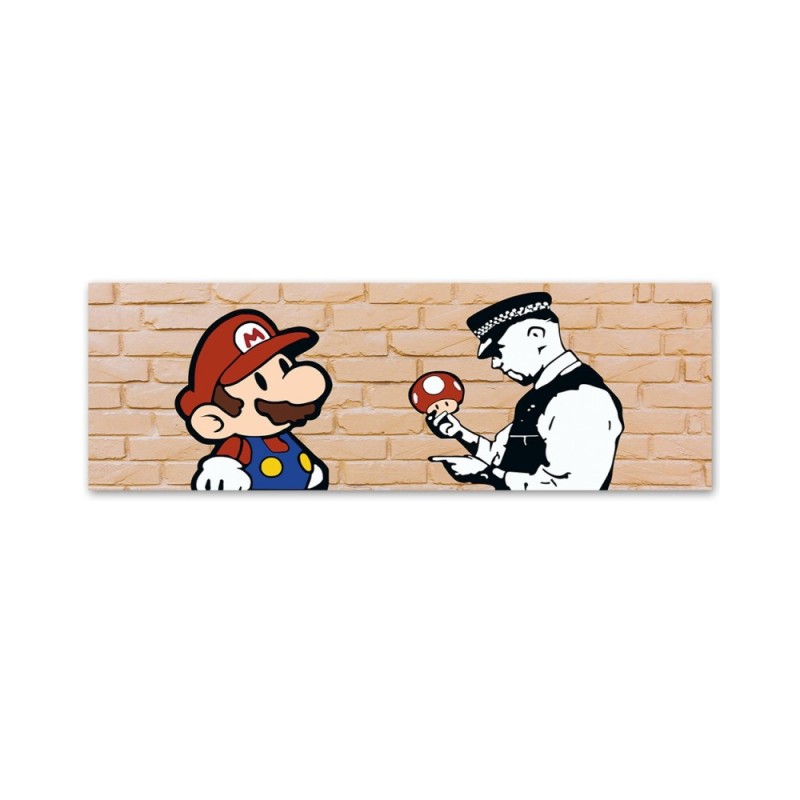 Leinwandbild - Banksy Mario und der Polizist | Feeby
