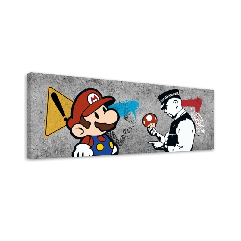 Bild auf Leinwand - Banksy Mario und der Polizist | Feeby