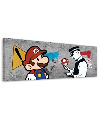 Bild auf Leinwand - Banksy Mario und der Polizist | Feeby