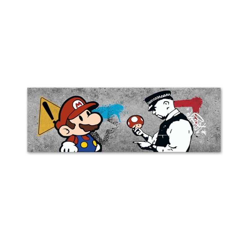 Bild auf Leinwand - Banksy Mario und der Polizist | Feeby