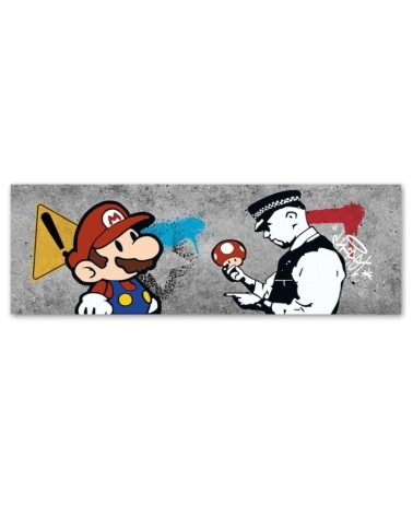 Bild auf Leinwand - Banksy Mario und der Polizist | Feeby