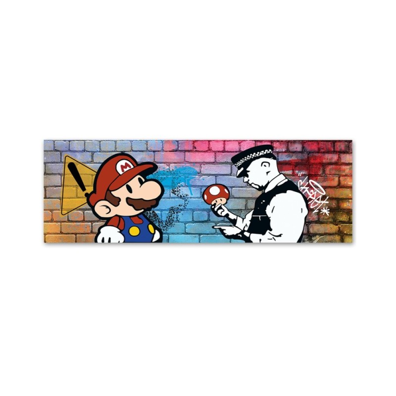 Leinwandbild modern - Banksy Mario und der Polizist | Feeby