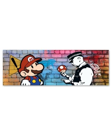 Leinwandbild modern - Banksy Mario und der Polizist | Feeby