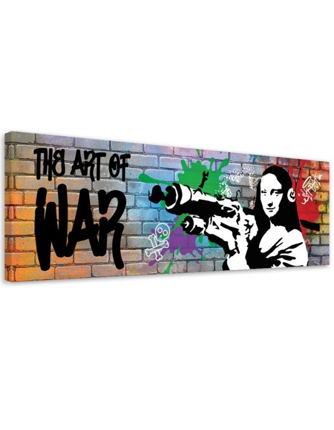 Leinwandbild - Banksy Mona Lisa und die Panzerfaust | Feeby