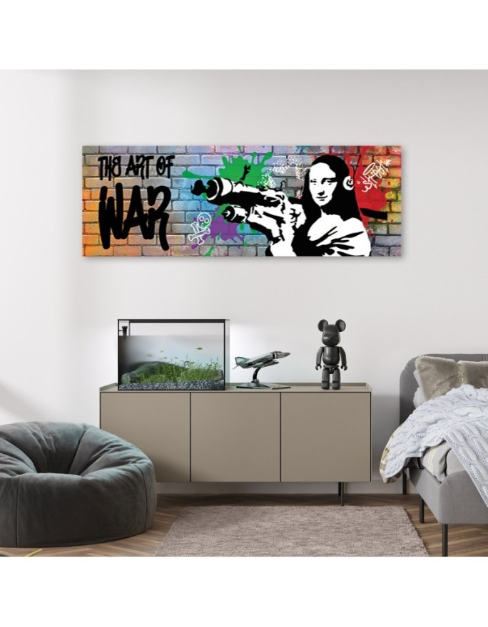 Obraz dekoracyjny na płótnie - Banksy Mona Lisa i Bazooka | Feeby.pl