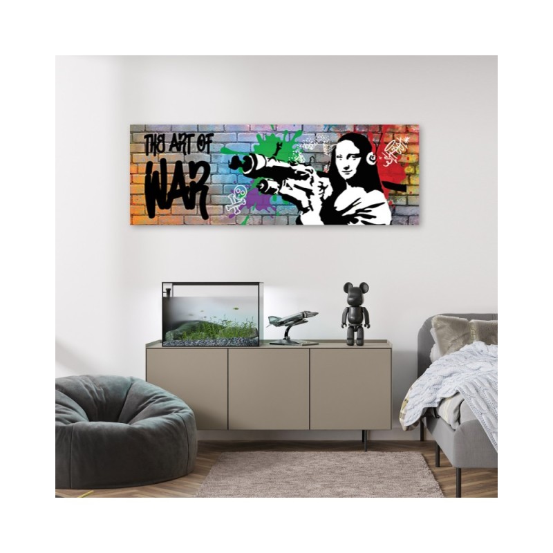 Leinwandbild - Banksy Mona Lisa und die Panzerfaust | Feeby