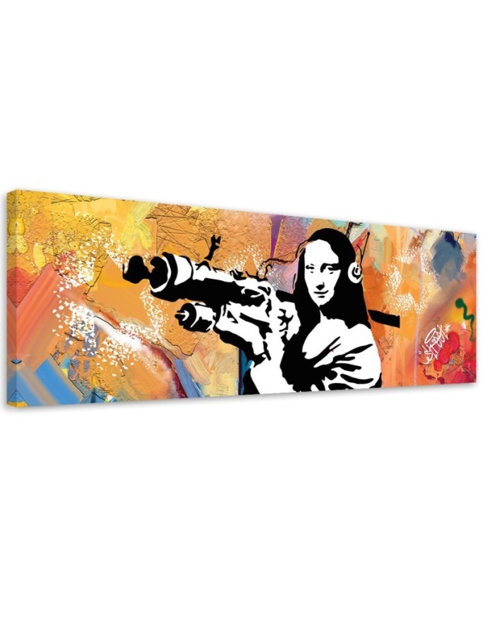 Leinwandbild - Banksy Mona Lisa und die Panzerfaust | Feeby
