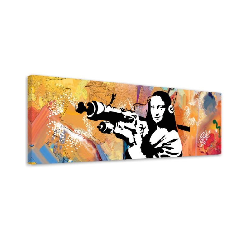 Leinwandbild - Banksy Mona Lisa und die Panzerfaust | Feeby