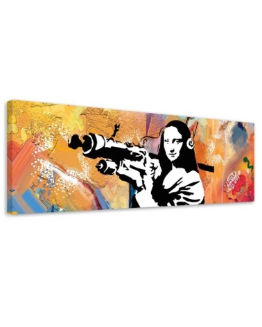 Modern canvas painting - Banksy Mona Lisa and the Bazooka | FEEBY
