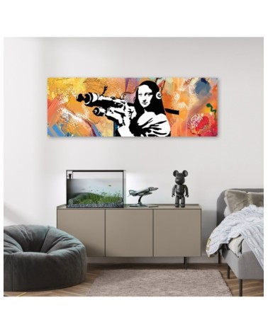 Leinwandbild - Banksy Mona Lisa und die Panzerfaust | Feeby