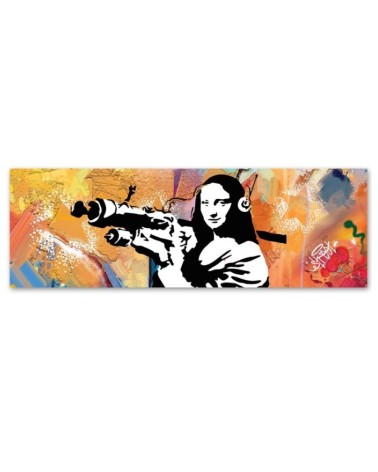 Leinwandbild - Banksy Mona Lisa und die Panzerfaust | Feeby