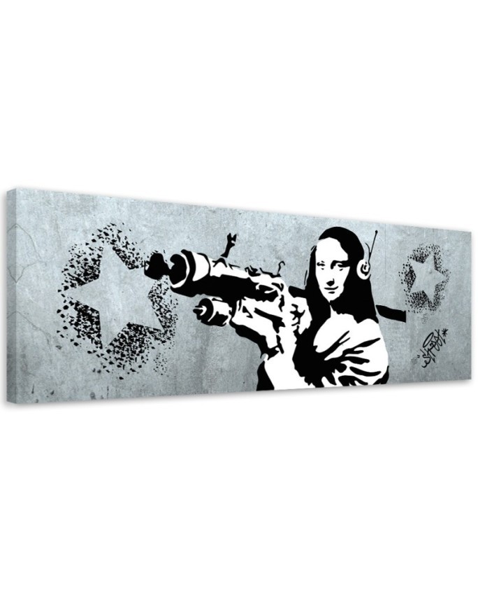 Leinwandbild - Banksy Mona Lisa und die Panzerfaust | Feeby