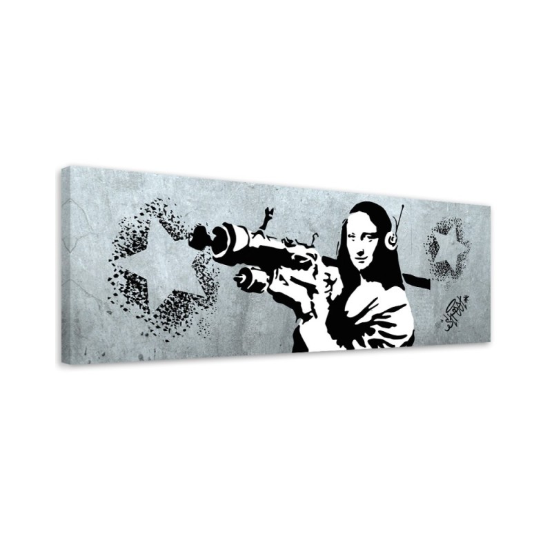Leinwandbild - Banksy Mona Lisa und die Panzerfaust | Feeby